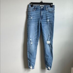 Celebrity Pink Light Blue Distressed Skinny Jeans